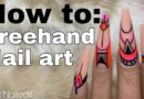 Freehand Nail Art Tutorial | Line Art | Neon Summer Nails | Vee Nailedit